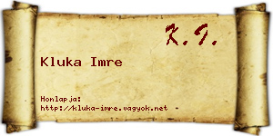 Kluka Imre névjegykártya